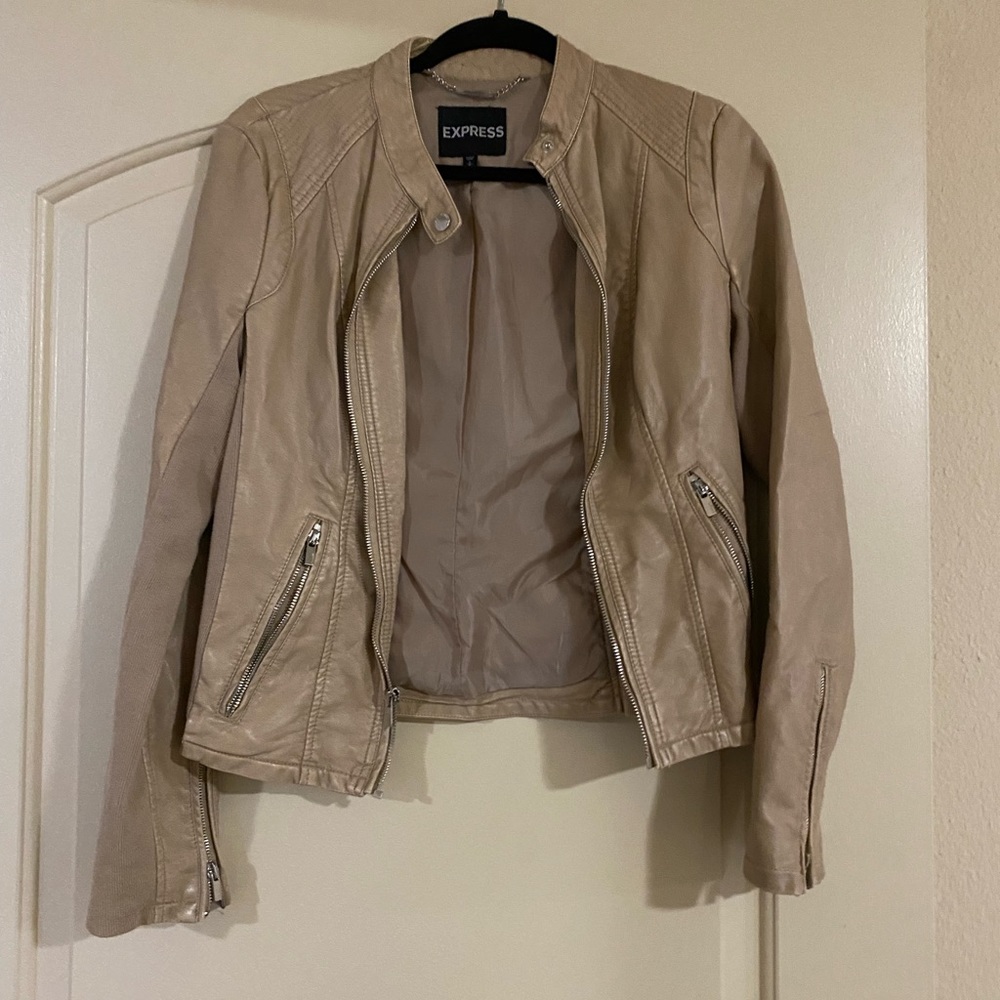 Express Tan Leather Jacket